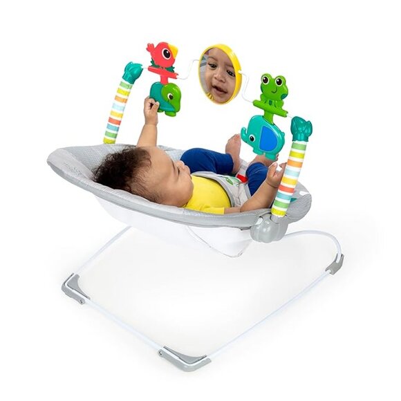 Cute Playful Paradise Comfy Baby Bouncer Seat with Soothing Vibration and Toys - Picture 4 of 5